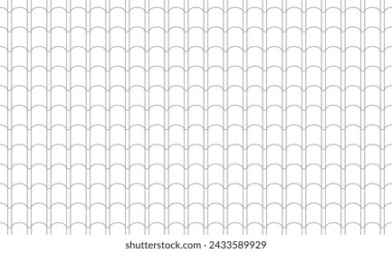 Grey curvy outline cylinder and rectangle shape pattern. Vector Repeating Texture.