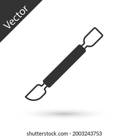 Icono del empujador de Cutícula gris aislado en fondo blanco. Herramienta para la manicura.  Vector