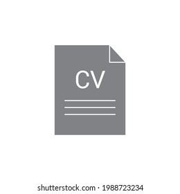 grey cv paper icon vector illustration