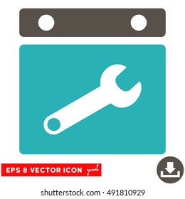 Grey And Cyan Date Options EPS vector pictogram. Illustration style is flat iconic bicolor symbol on a white background.