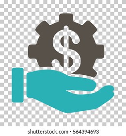 Grey And Cyan Development Service toolbar icon. Vector pictogram style is a flat bicolor symbol on chess transparent background.