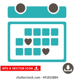 Grey And Cyan Favourite Days EPS vector pictograph. Illustration style is flat iconic bicolor symbol on a white background.
