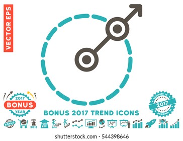 Grey And Cyan Round Area Exit pictogram with bonus 2017 trend clip art. Vector illustration style is flat iconic bicolor symbols, white background.