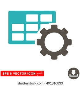 Grey And Cyan Schedule Settings EPS vector pictogram. Illustration style is flat iconic bicolor symbol on a white background.