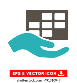 Grey And Cyan Service Schedule EPS vector icon. Illustration style is flat iconic bicolor symbol on a white background.