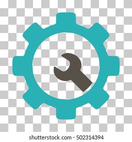 Grey And Cyan Service Tools toolbar icon. Vector pictogram style is a flat bicolor symbol on chess transparent background.