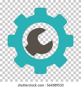 Grey And Cyan Service Tools toolbar icon. Vector pictogram style is a flat bicolor symbol on chess transparent background.