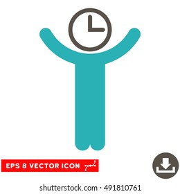 Grey And Cyan Time Manager EPS vector pictograph. Illustration style is flat iconic bicolor symbol on a white background.