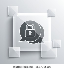 Grey Cyber security icon isolated on grey background. Closed padlock on digital circuit board. Safety concept. Digital data protection. Square glass panels. Vector - Powered by Shutterstock - Get 15% off with code: PIKWIZARD15