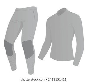 Grey cycling jersey and pants. vector illustration