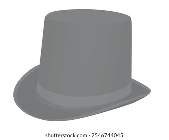 Sombrero de cilindro gris. Ilustración vectorial