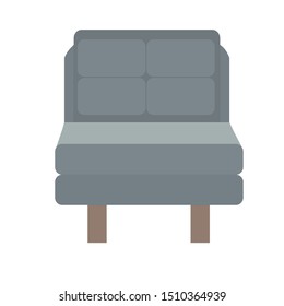 Grey and dark brown sofa. Flat design icon vector illustration.
