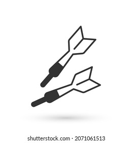 Grey Dart arrow icon isolated on white background.  Vector