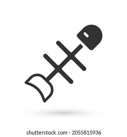 Grey Dead fish icon isolated on white background.  Vector