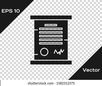 Grey Decree, paper, parchment, scroll icon icon isolated on transparent background.  Vector Illustration