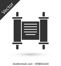 Grey Decree, paper, parchment, scroll icon icon isolated on white background. Chinese scroll. Vector.