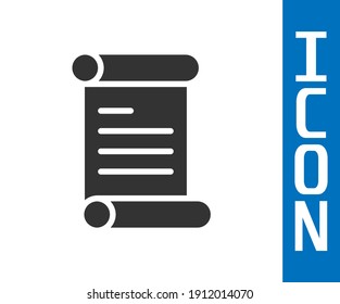 Decreto gris, papel, pergamino, icono de desplazamiento aislado en fondo blanco.  Vector