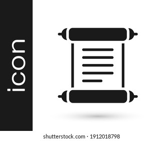 Grey Decree, paper, parchment, scroll icon icon isolated on white background.  Vector