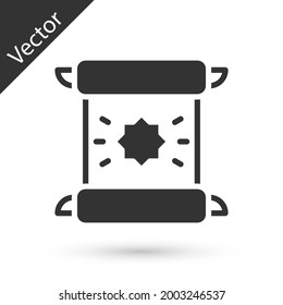 Grey Decree, paper, parchment, scroll icon icon isolated on white background.  Vector