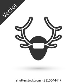 Graue Hirschantler auf Schild Symbol einzeln auf weißem Hintergrund. Jagdtrophäe an der Wand.  Vektorgrafik