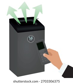 Desumidificador cinza isolado. ilustração vetorial	