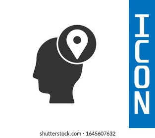 Grey Delivery man with cardboard boxes icon isolated on white background. Door to door delivery by courier.  Vector Illustration