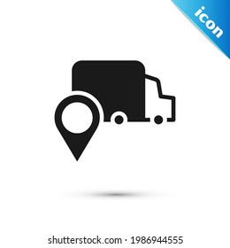 Grey Delivery tracking icon isolated on white background. Parcel tracking.  Vector