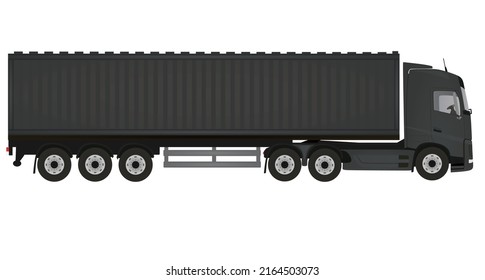 Grey delivery truck. vector illustration