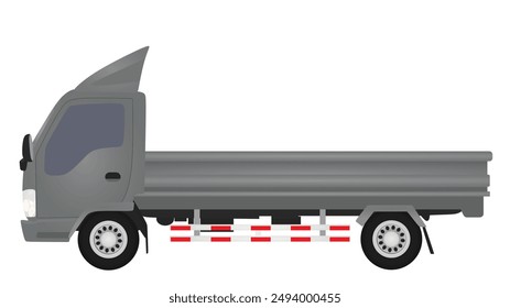 Grey delivery truck. vector illustration