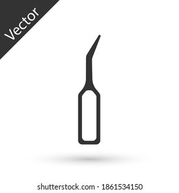 Grey Dental explorer scaler for teeth icon isolated on white background. Vector.