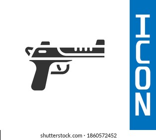 Grey Desert eagle gun icon isolated on white background.  Vector