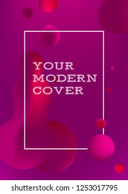 Grey design template and illustration in stylish and trende bright gradient colors with abstract fluid shapes, paint splashes, ink drops - futuristic posters, banners and cover designs. Vector image.