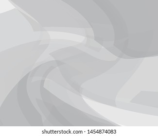 Grey desktop. Abstract wavy shapes of differebt shades of grey color and transparensy. Vector illustration. Light Geometric pattern