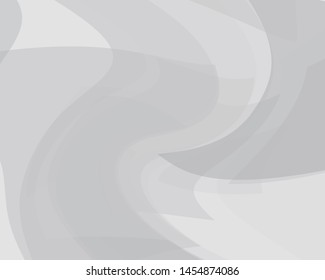 Grey desktop. Abstract wavy shapes of differebt shades of grey color and transparensy. Vector illustration. Light Geometric pattern