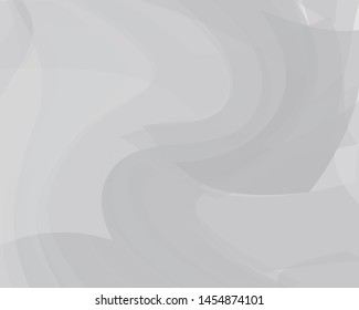 Grey desktop. Abstract wavy shapes of differebt shades of grey color and transparensy. Vector illustration. Light Geometric pattern