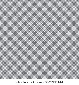 Grey Diagonal Plaid Tartan textured Seamless pattern design suitable for fashion textiles and graphics
