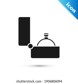 Grey Diamond engagement ring icon isolated on white background.  Vector