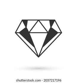 Icono de diamante gris aislado en fondo blanco. Símbolo de joyería. Gem stone.  Vector