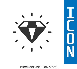 Icono de diamante gris aislado en fondo blanco. Símbolo de joyería. Gem stone.  Vector