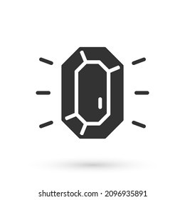 Grey Diamond icon isolated on white background. Jewelry symbol. Gem stone.  Vector