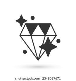 Icono de diamante gris aislado en fondo blanco. Símbolo de joyería. Gem stone.  Vector