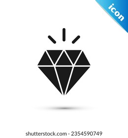 Icono de diamante gris aislado en fondo blanco. Símbolo de joyería. Gem stone.  Vector