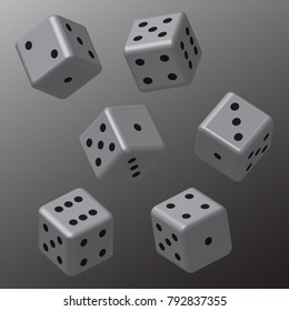 Grey Dice with Black Points