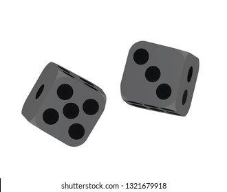 Grey dices. vector illustration