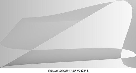 Grey Digital Futuristic Shape Gradient Mesh. Gray Modern Layers Technology Office Background. Silver Dynamic Alluminium Minimal Smooth Surface. Monochromatic Fluid Smooth Metallic Illustration.