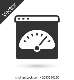 Grey Digital speed meter icon isolated on white background. Global network high speed connection data rate technology.  Vector