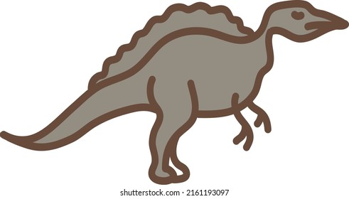Grey dinosaur, illustration, vector on a white background.