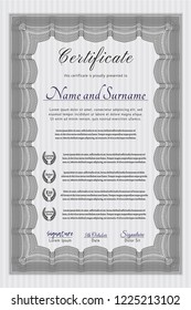 Grey Diploma. Artistry design. With complex background. Customizable, Easy to edit and change colors. 