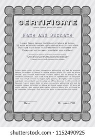 Grey Diploma. With background. Cordial design. Customizable, Easy to edit and change colors. 