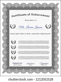  Grey Diploma. Beauty design. Detailed. With complex linear background. 
